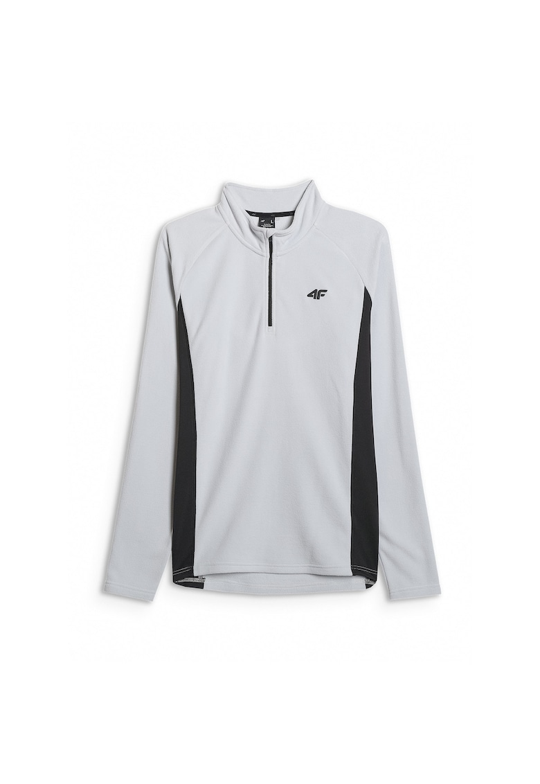 Hanorac sport fleece - guler inalt - gri - pentru schi