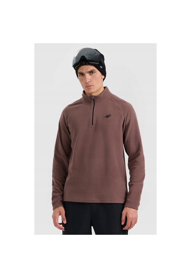 Hanorac sport barbati fleece termoactiv - caldura - slim fit - maro