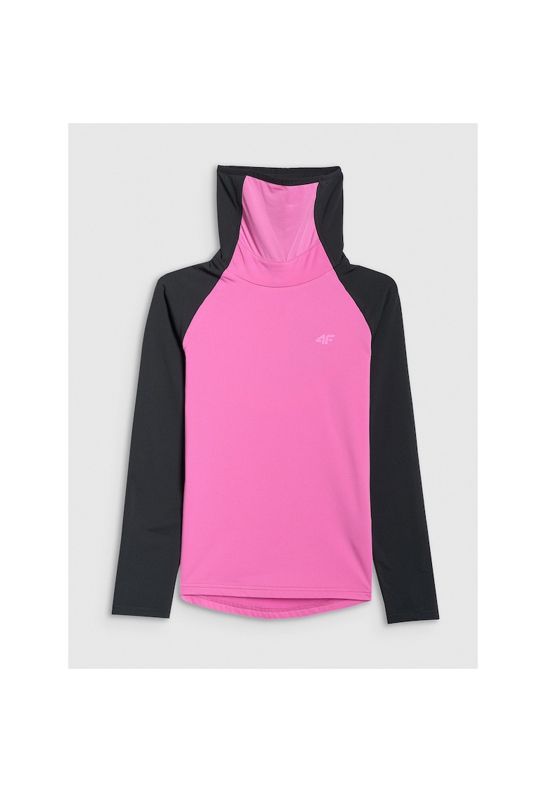 Bluza termica copii - tehnologie 4FWarm - croiala slim - poliester - roz/negru -