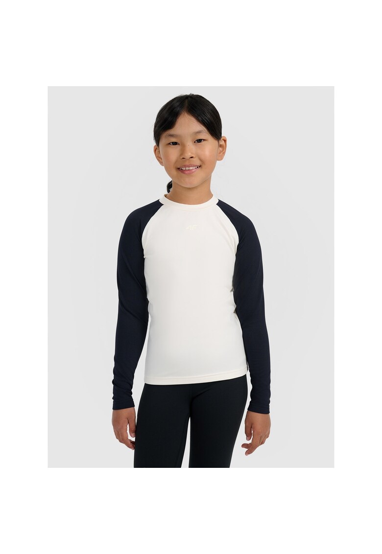 Bluza copii - lenjerie termica izolata - alb - tehnologie 4FWarm - guler inalt