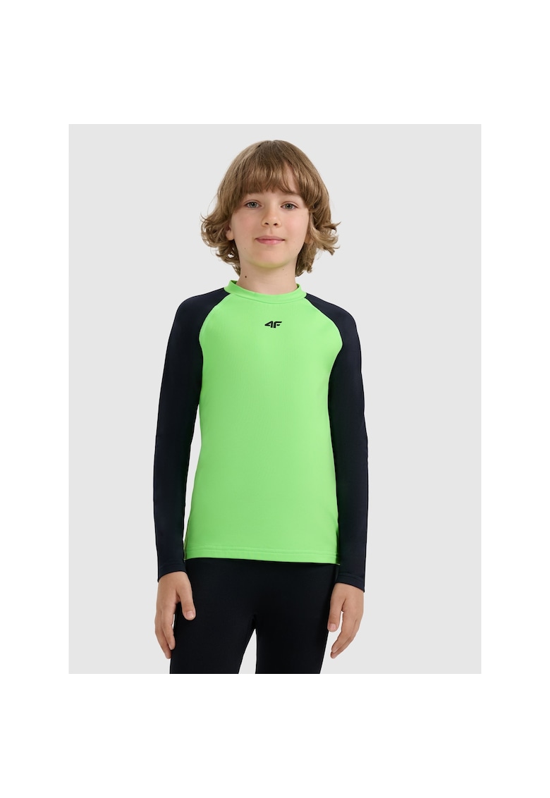 Bluza sport copii - fleece - verde/negru