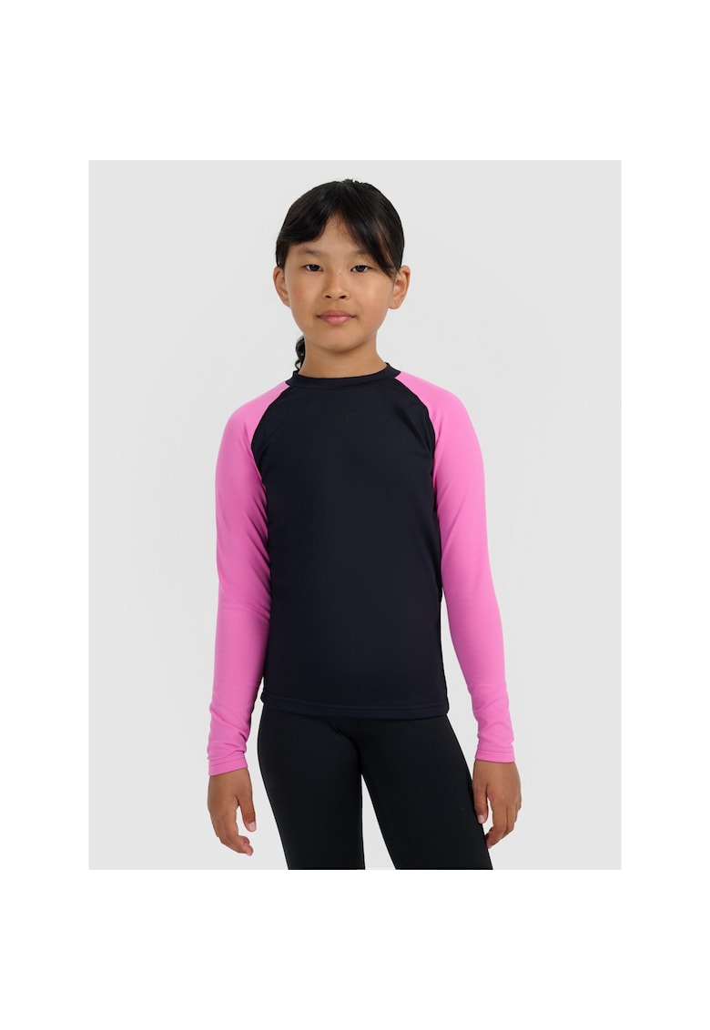 Bluza sport copii fleece - roz/negru