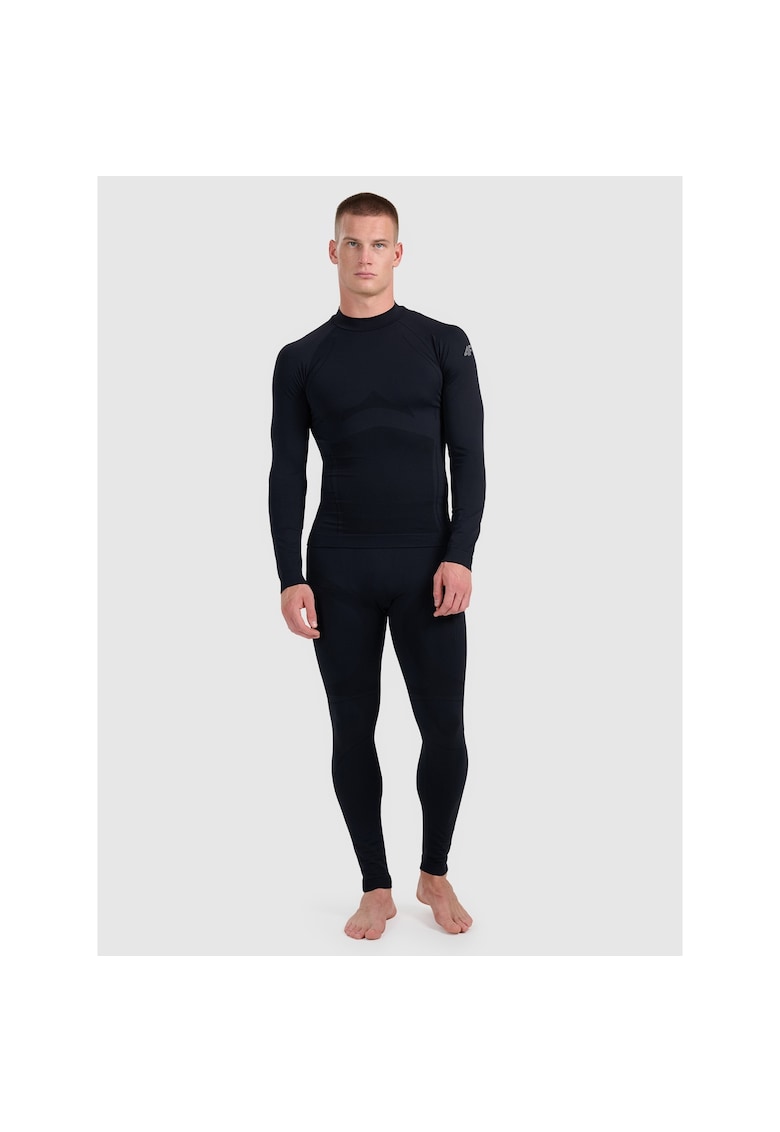 Bluza sport - lenjerie termoactiva fara cusaturi - negru - tehnologie 4FSkin - pentru schi -