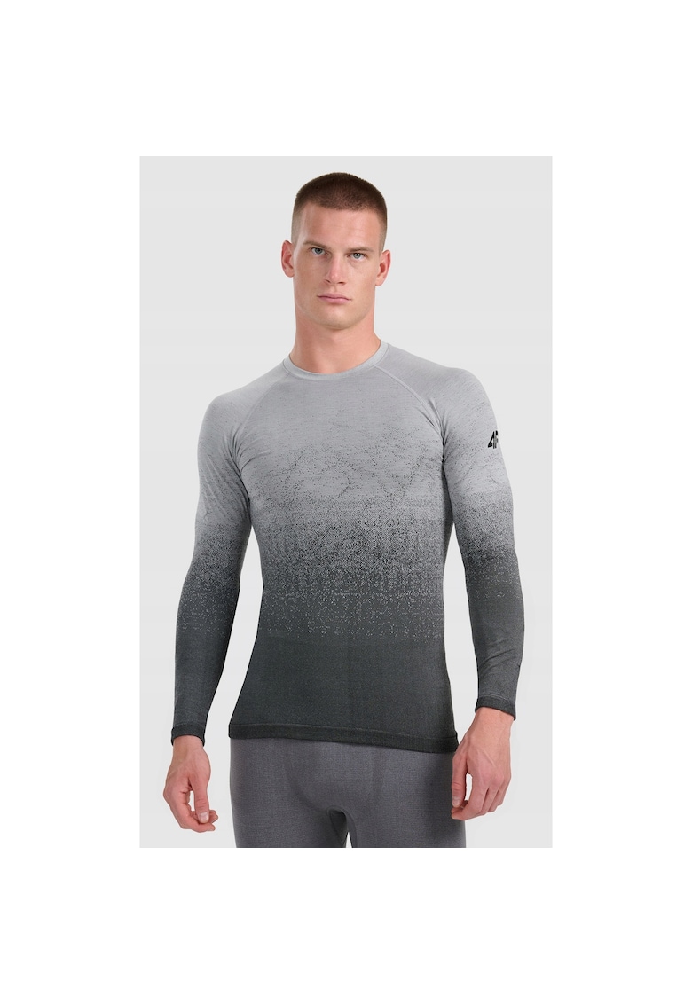 Lenjerie termica barbati - bluza - fara cusaturi - gri - lana merinos - tehnologie 4FSkin