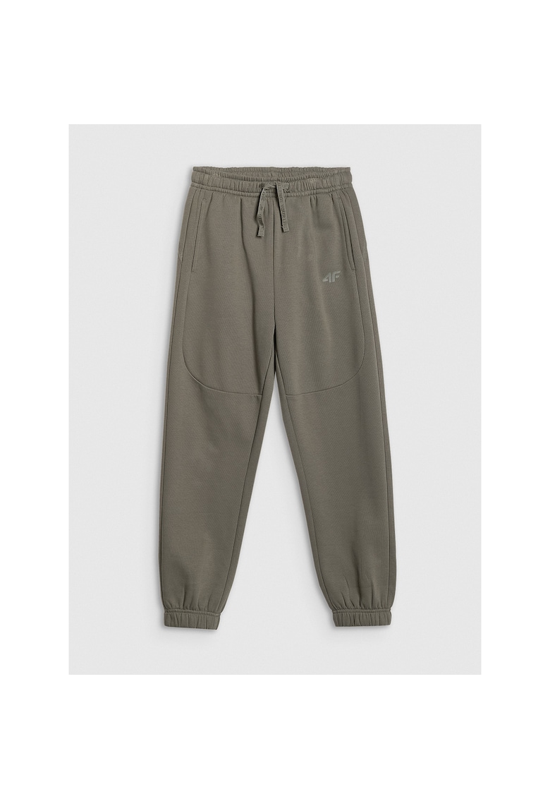 Pantaloni sport copii jogger - gri - bumbac - interior periat