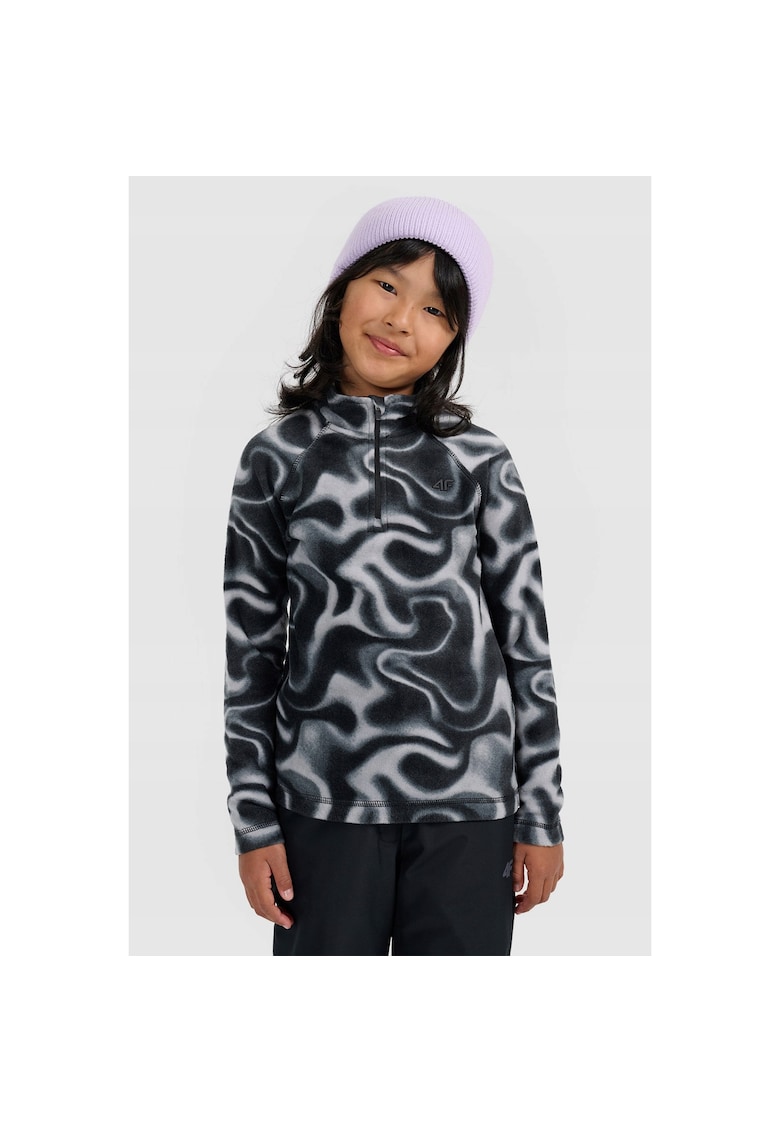 Bluza ski fete - fleece - negru/alb
