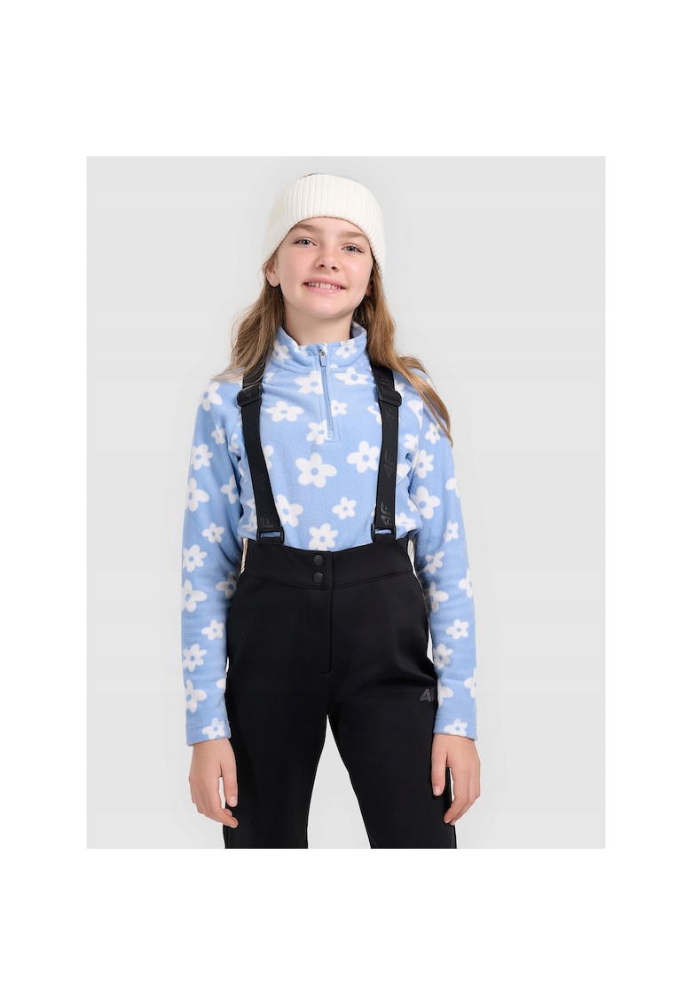 Bluza sport fete - fleece - albastru/alb
