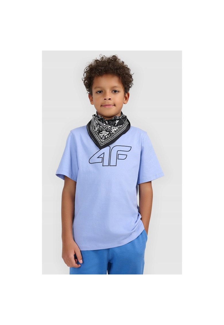 Tricou copii regular - imprimeu - albastru - bumbac
