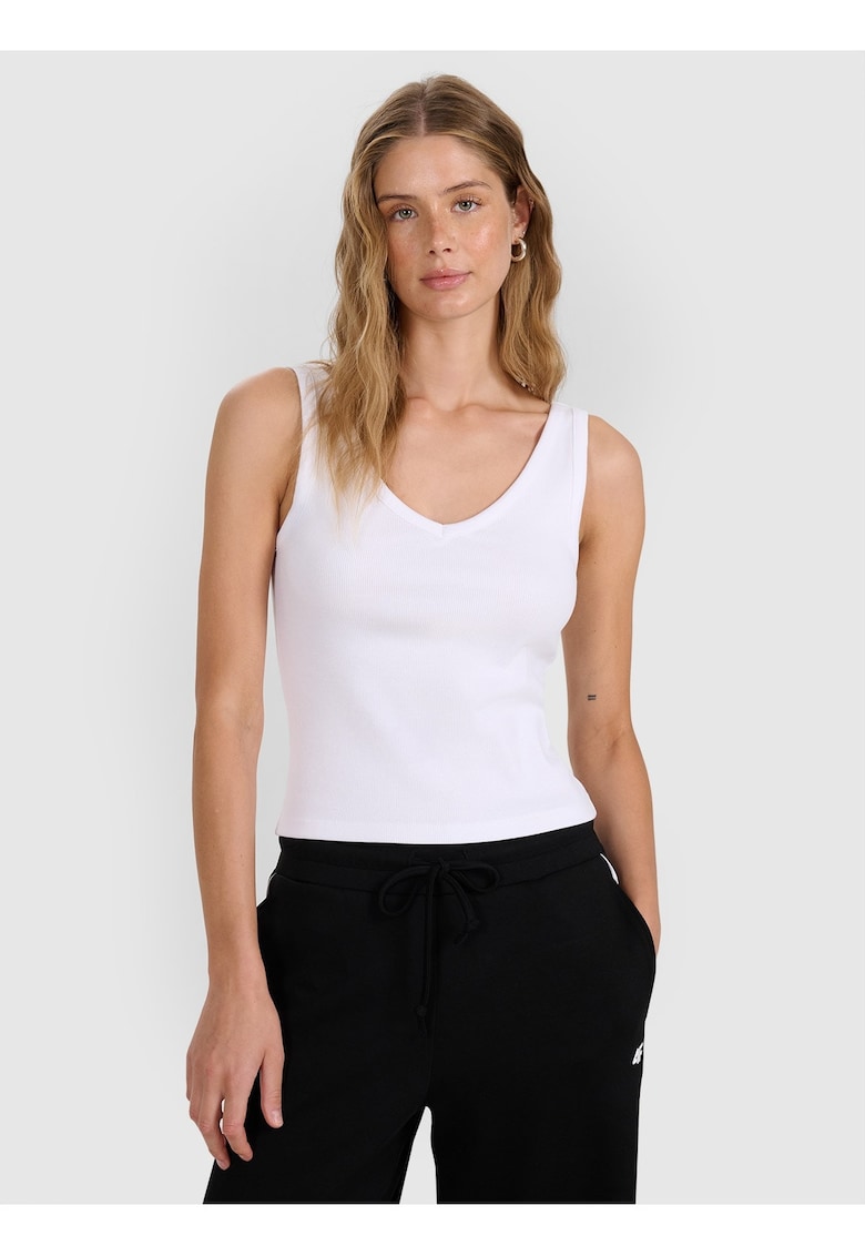 Maiou pentru femei - alb - slim - tricot -