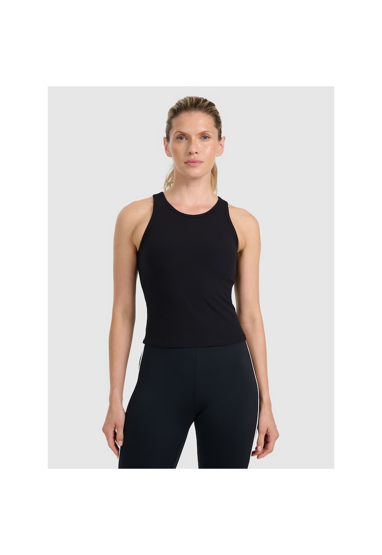 Top sport negru - material reiat - cupe integrate - pentru femei