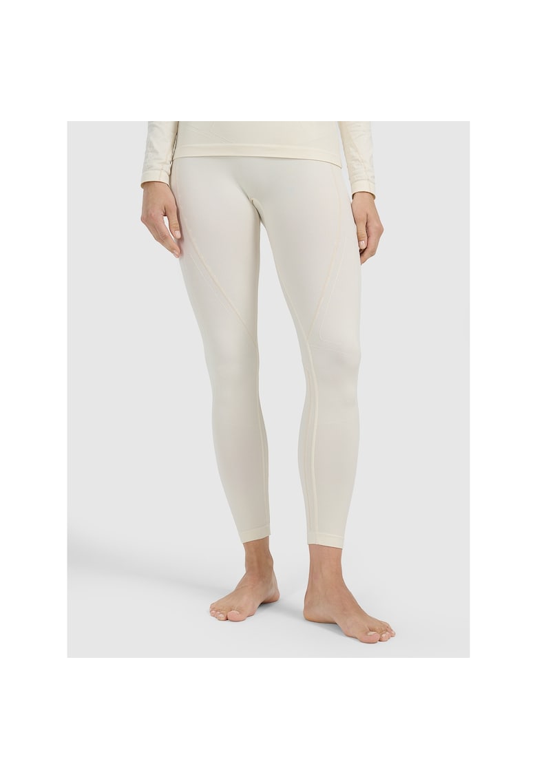 Pantaloni sport dama - lenjerie termica fara cusaturi - alb - tehnologie 4FSkin