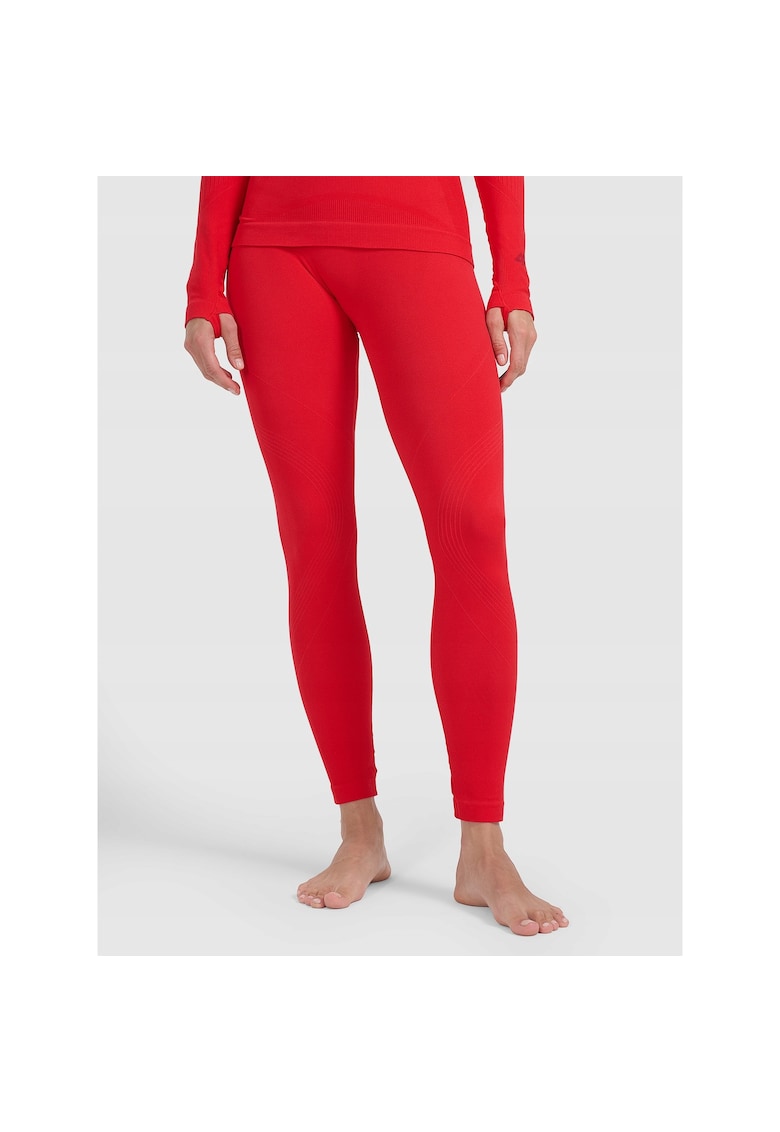 Pantaloni sport dama lenjerie termoactiva fara cusaturi - rosie - poliamida -