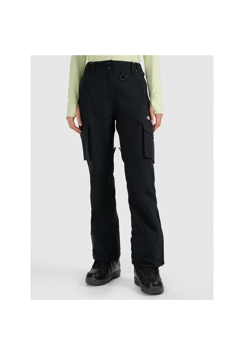 Pantaloni sport dama de ski - negru - poliester