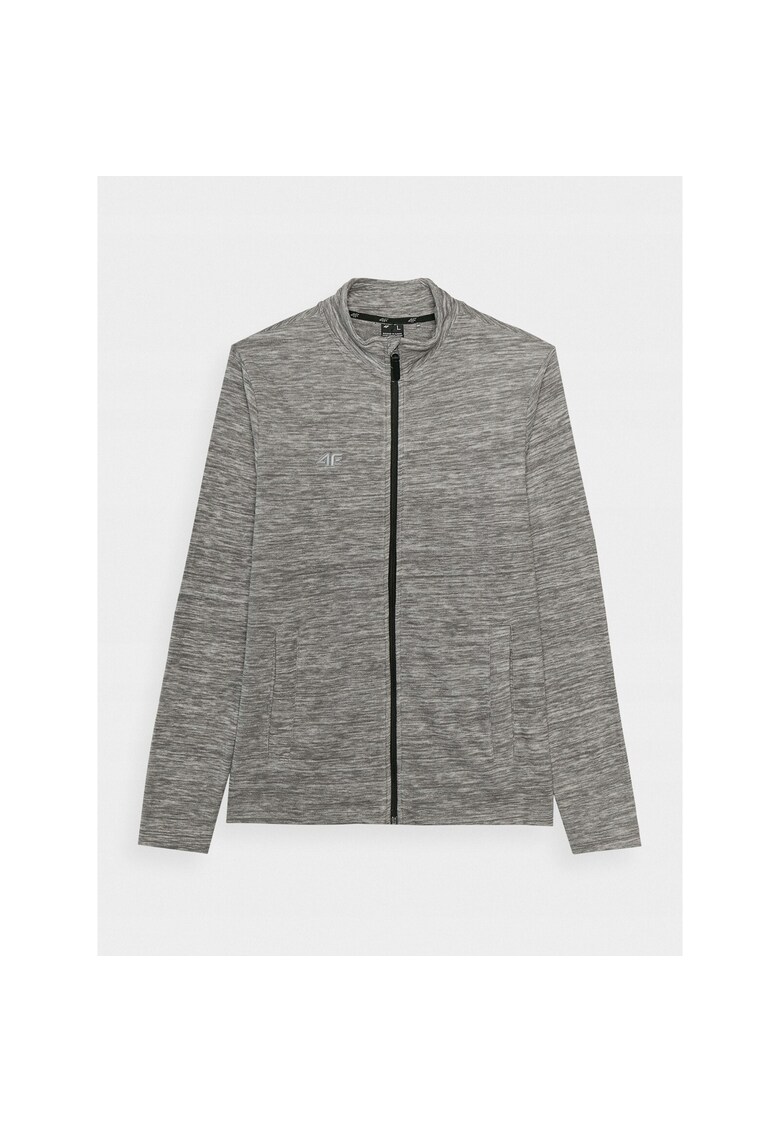 Hanorac sport barbati - guler inalt - gri - fleece -