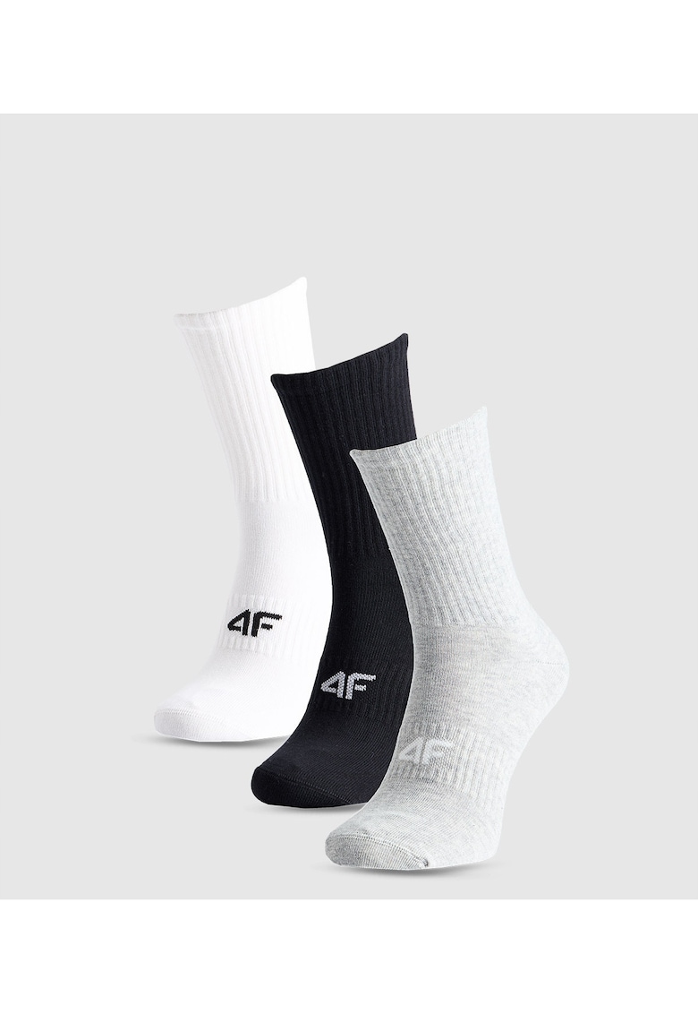 Set 3 x Perechi sosete dama alb-gri-negru - 35-38 - bumbac