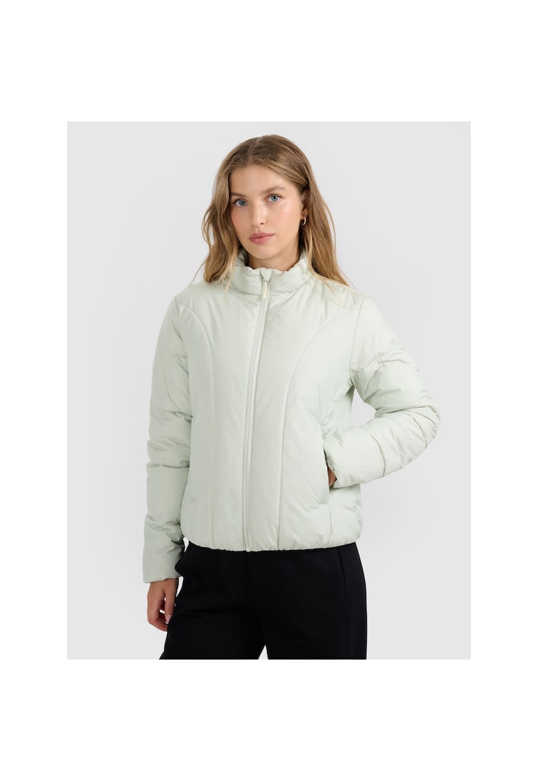 Geaca de tranzitie pentru femei - verde - umplutura sintetica - croiala slim - material rip-stop