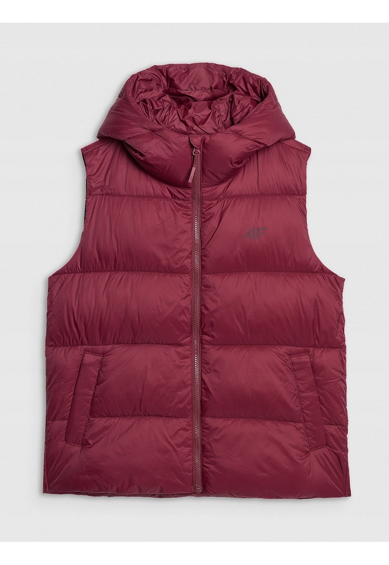 Vesta de puf pentru femei - rosu - umplutura sintetica - hidrofoba