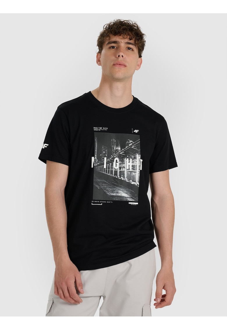 Tricou barbati bumbac confortabil - negru -