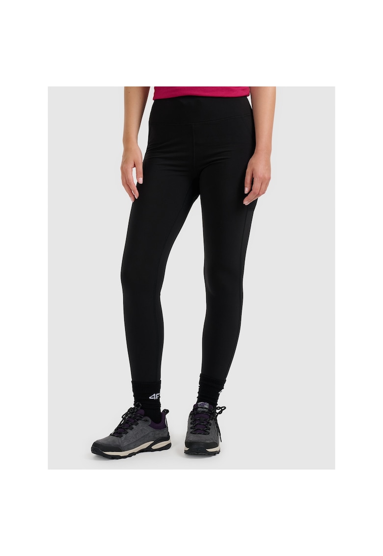 Pantaloni sport dama colanti de antrenament - negru - din poliester