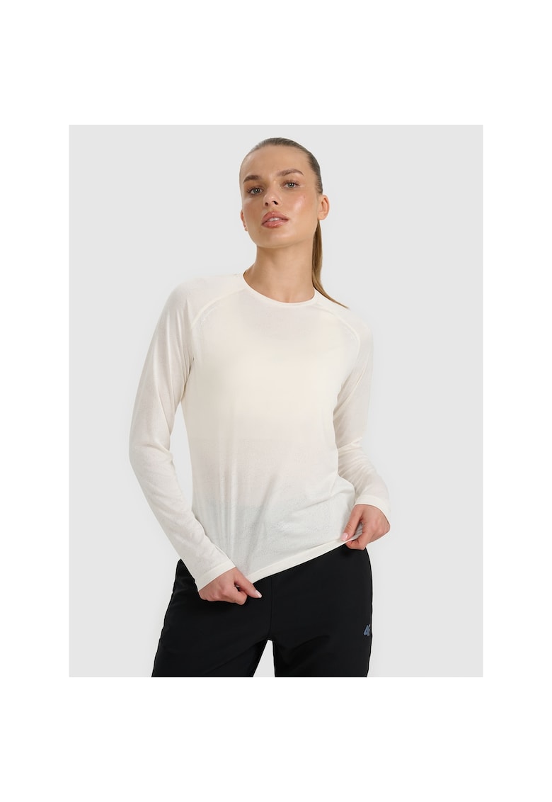 Bluza sport alergare - dama - uscare rapida - alb - poliester