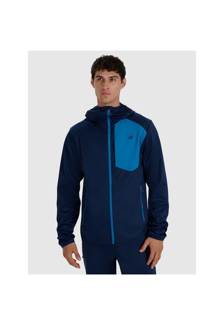 Geaca trekking barbati - poliester - bleumarin/albastru