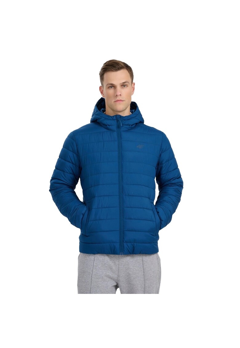 Geaca matlasata barbati - bleumarin - umplutura sintetica - poliester -