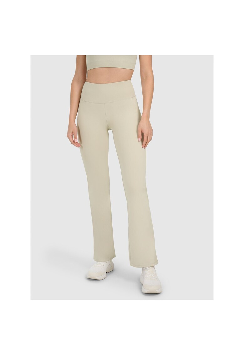 Pantaloni sport dama antrenament - bej - poliester