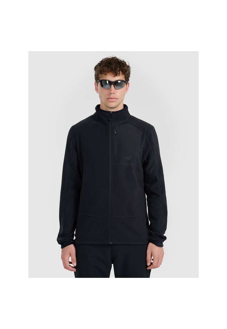 Jacheta sport barbati Polartec - guler inalt - 3 buzunare - negru - fleece -