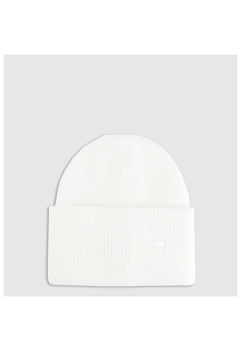 Caciula beanie unisex alb - dimensiune universala - material din viscoza