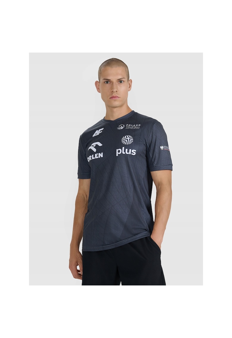 Tricou sportiv barbat - colectia echipei nationale de volei a Poloniei - negru - material sintetic - uscare rapida - ventilatie