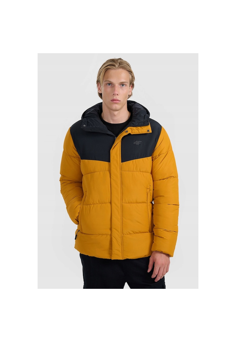 Geaca sport barbati poliester - galben/negru