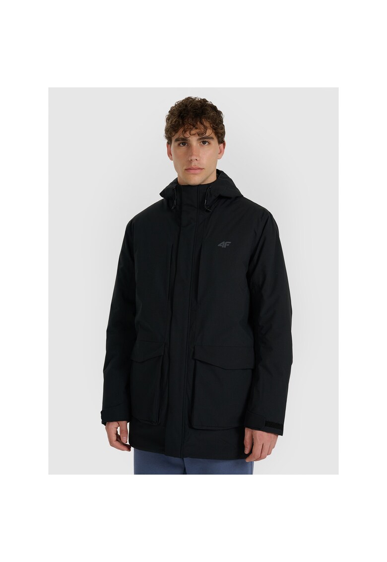 Geaca de trekking barbati - poliester - negru