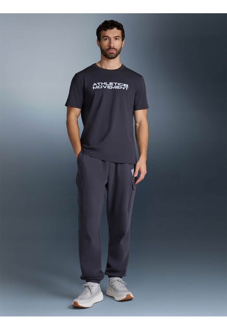 Tricou barbati bumbac - culoare gri inchis