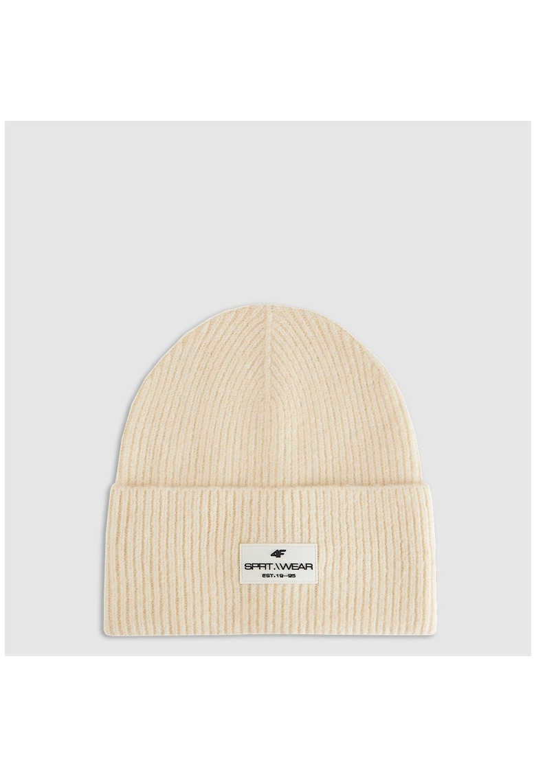 Caciula beanie dama - alba - S - material reciclat