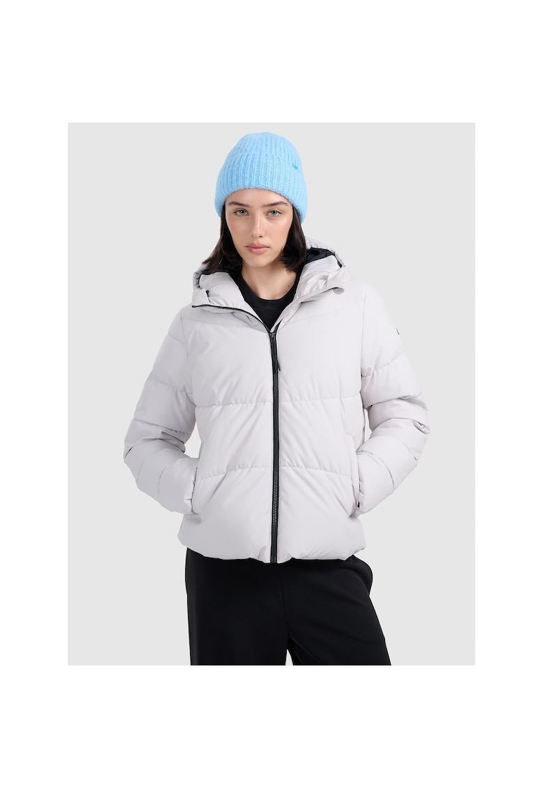 Geaca de puf pentru femei - gri - umplutura sintetica - croiala confortabila