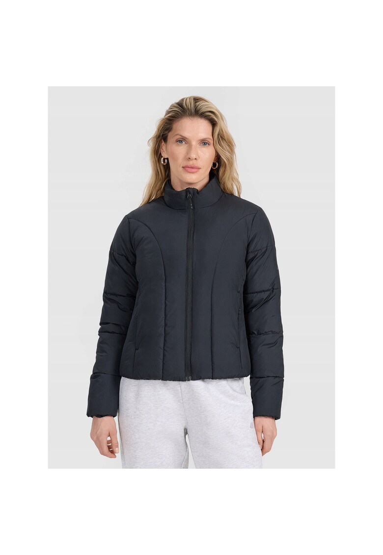 Geaca de puf pentru femei - neagra - umplutura sintetica - croiala slim - sezon toamna-iarna - set de dimensiuni disponibile