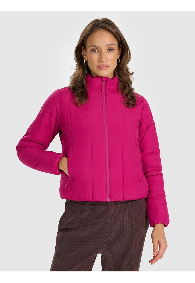 4f Geaca pentru femei - roz - umplutura sintetica - croiala slim - material rip-stop -