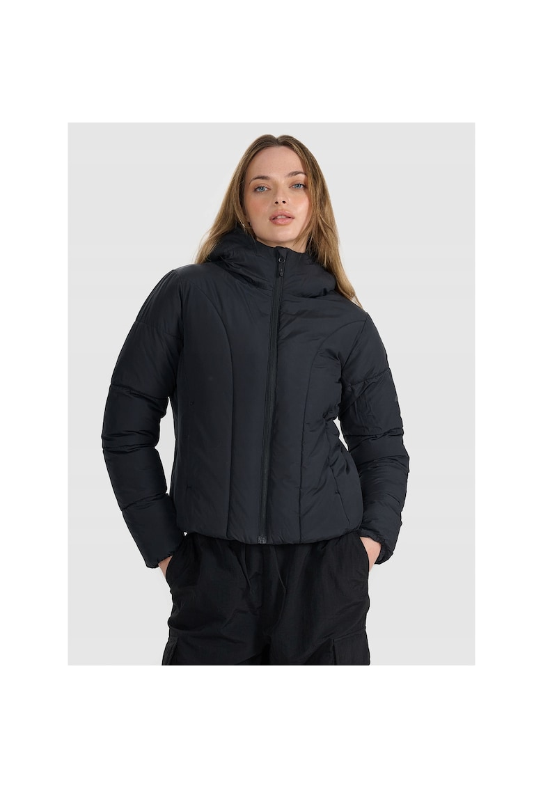 Geaca de puf femei - neagra - umplutura sintetica - croiala slim - material rip-stop