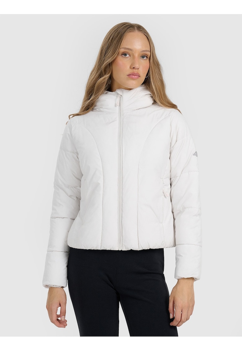 Geaca pentru femei - gri - umplutura din puf sintetic - croiala slim - material rip-stop