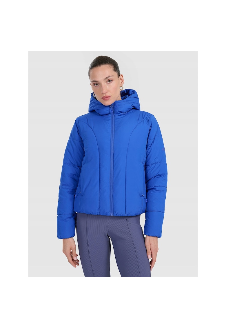 Geaca de puf pentru femei - albastra - umplutura sintetica - croiala slim - sezon toamna-iarna