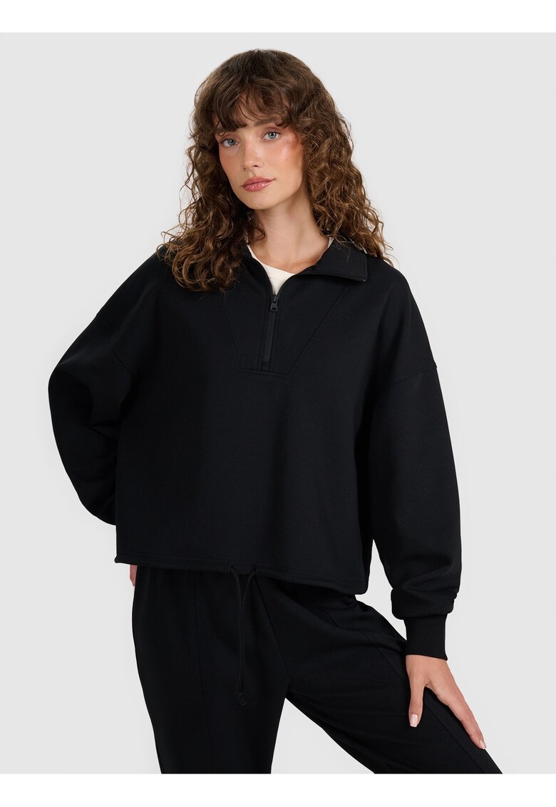 Hanorac dama oversize - negru - bumbac