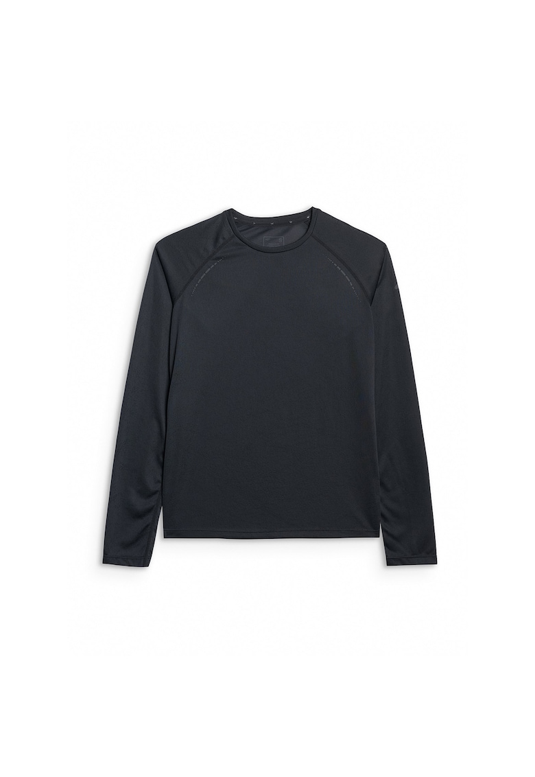 Bluza sport alergare - maneca lunga - negru - uscare rapida - poliester