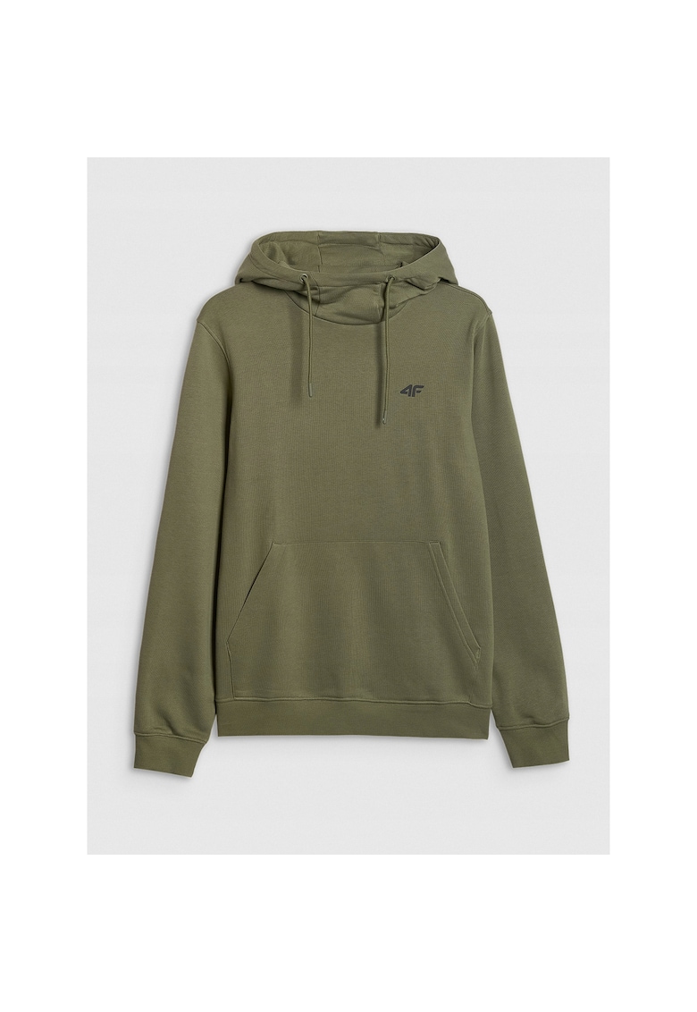 Hanorac sport barbati kaki - french terry - gluga ajustabila - bumbac -