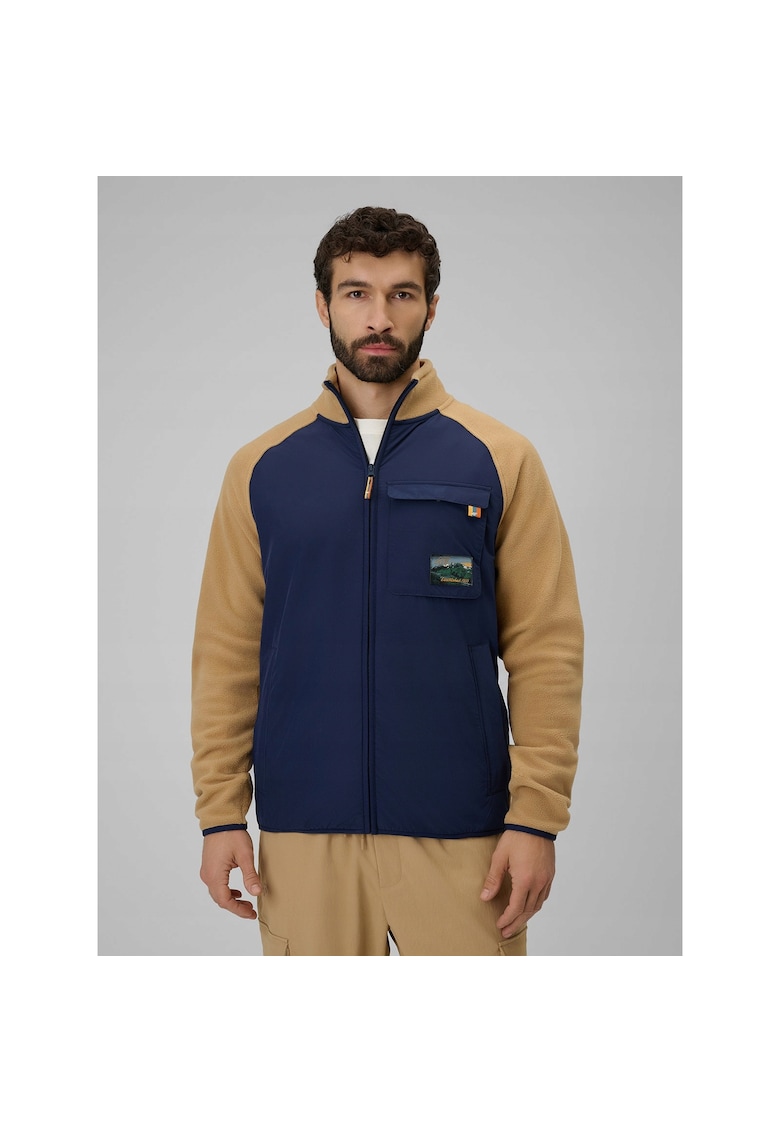 Hanorac sport barbati polar cu guler inalt - 4FWarm - bej - grosime medie -