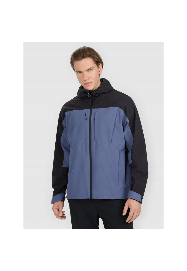 Geaca trekking barbati - poliester - bleumarin/negru