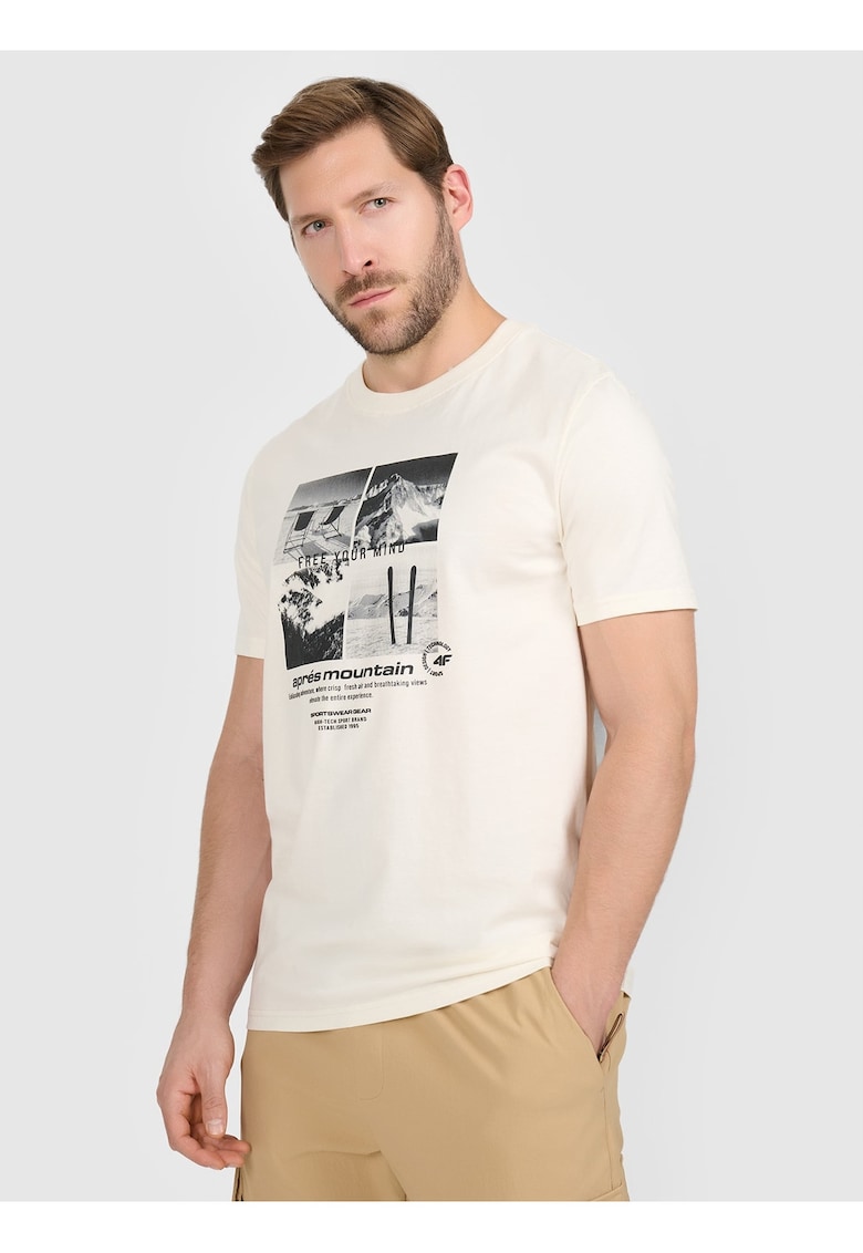 Tricou barbati bumbac - culoare bej
