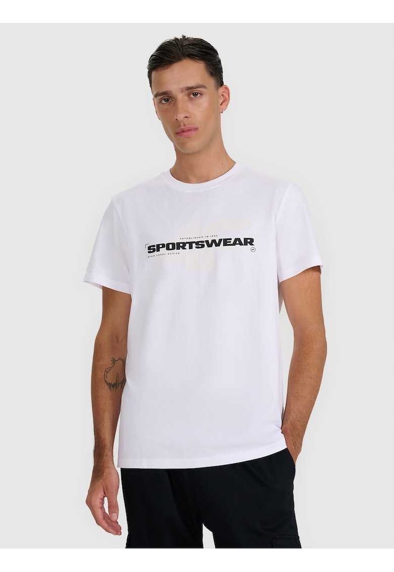 Tricou barbati bumbac - alb - confortabil