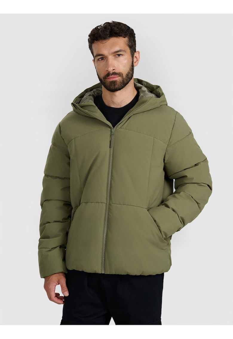 Geaca de puf barbati verde/kaki - poliester