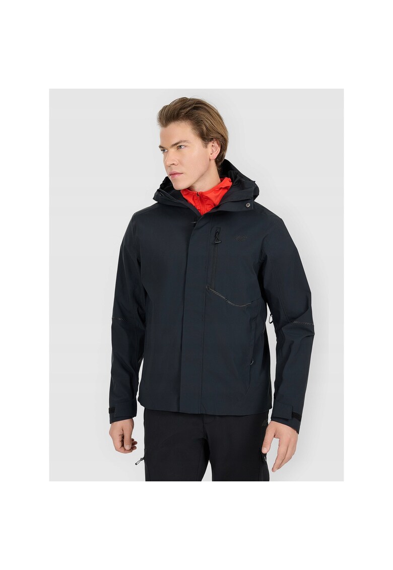 Geaca de trekking barbati - poliester - negru -