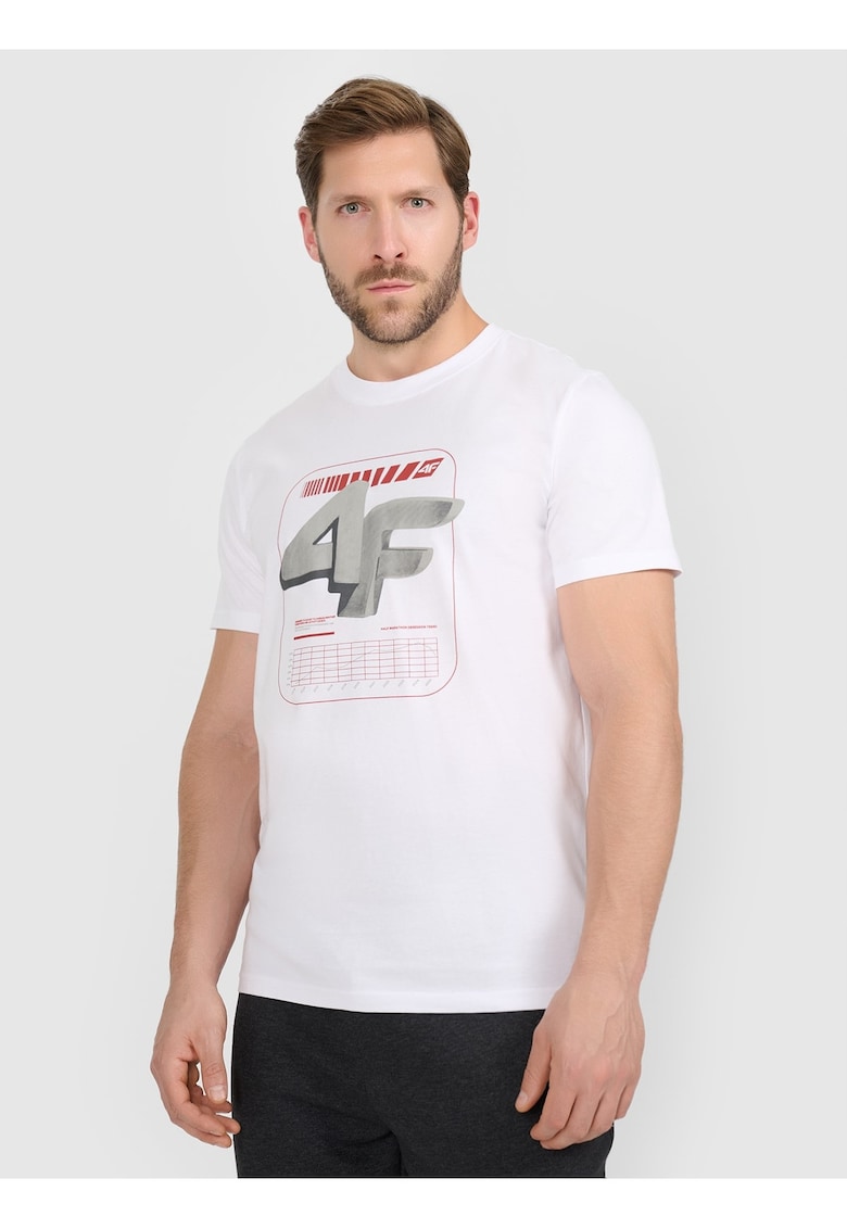 Tricou barbatesc bumbac - alb